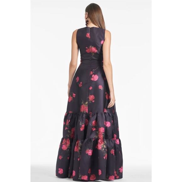 NEW $1000 Sachin & Babi Black Sleeveless Mikado Rori Malbec Tea Gown Dress Sz 6 - Picture 3 of 16